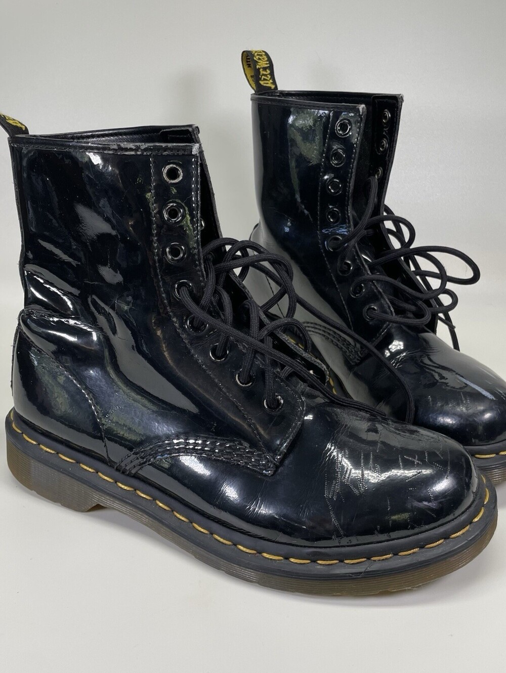 Dr. Martens 1460 8-Eye Black Patent Leather Boots UK 7 US Men 8 Women 9 EU 41